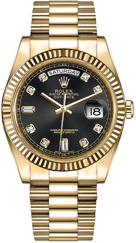 rolex schwarzes zifferblatt gold|day date Rolex.